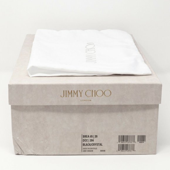 Jimmy Choo Brea 65 Black Suede Crystal Heels Size 39 EU (9 US) - Picture 9 of 11